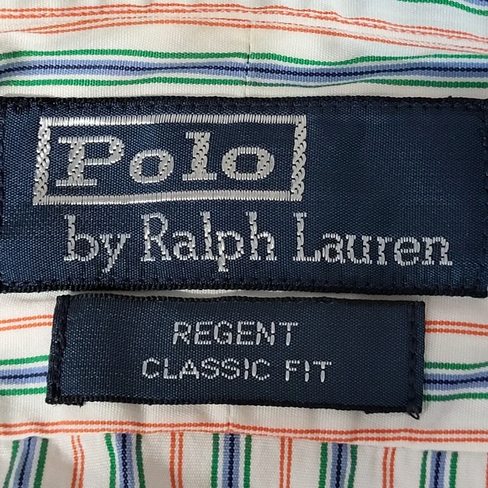 Polo Ralph Lauren Button Down Shirt Mens 16 32/33 Striped Regent Classic
